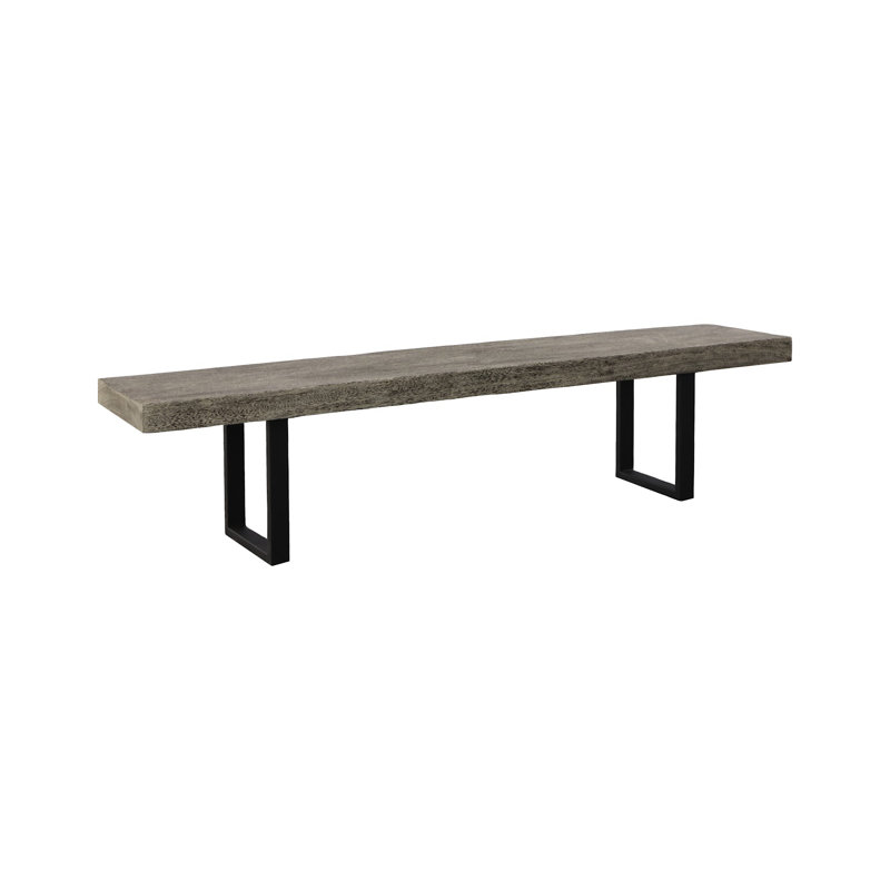 Banc à bord droit Origins, Pierre grise, H 17 po x l 72 po x P 14 po