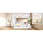 Lit superposé simple au-dessus d'un lit double avec rangement et lit gigogne en bois massif, design moderne pour la famille