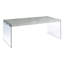 Hulo Coffee Table, Clear Glass Side Panels, 44 Inch Grey Wood Top-111861385