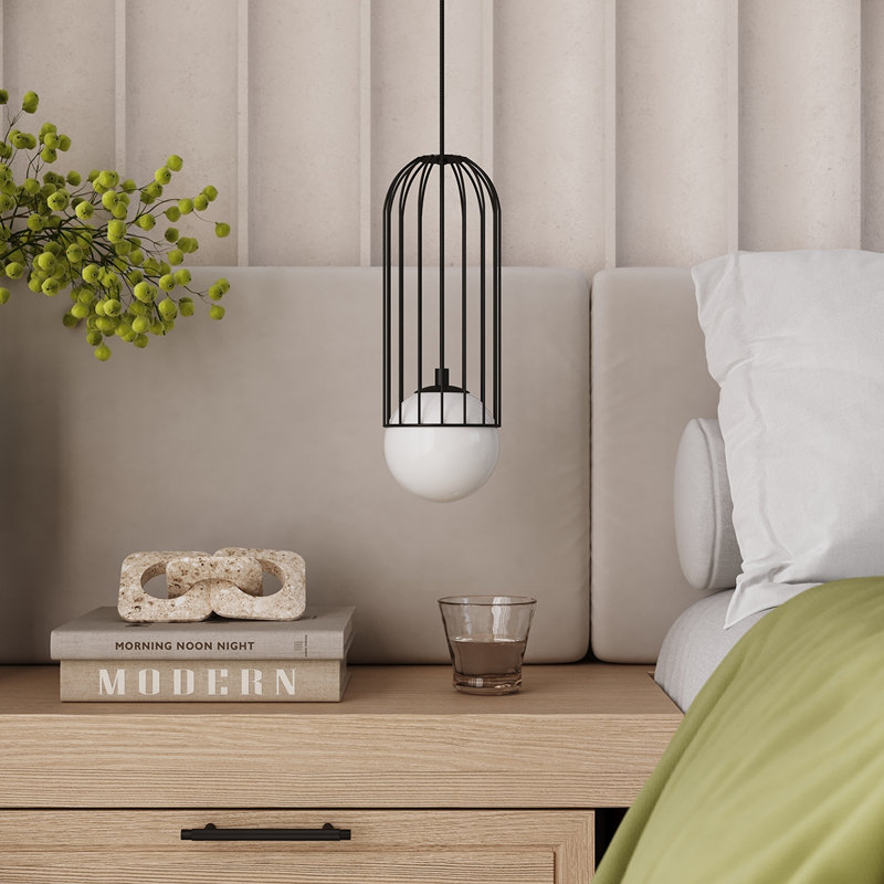Bonine 1 - Light Stainless Steel Pendant, Black
