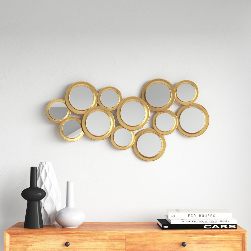 Busireddy Metal Flat Wall Mirror, Gold