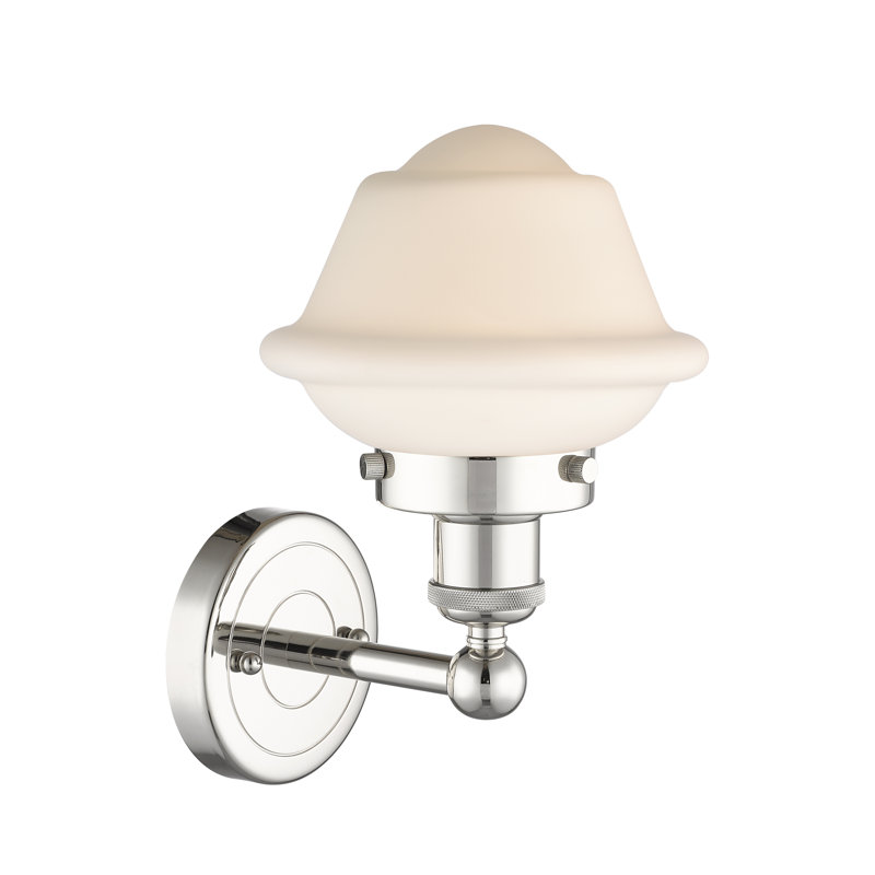 Wimer Armed Sconce, Matte White, Polished Nickel