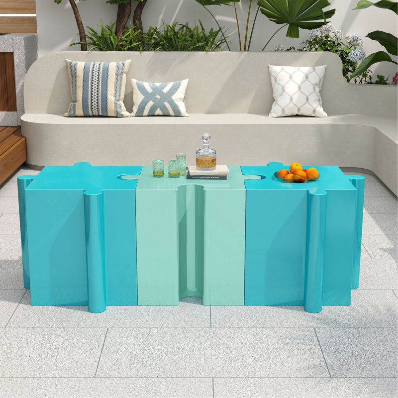 Table d'appoint casse-tête, table modulaire à bord convexe MGO, Bleu pâle