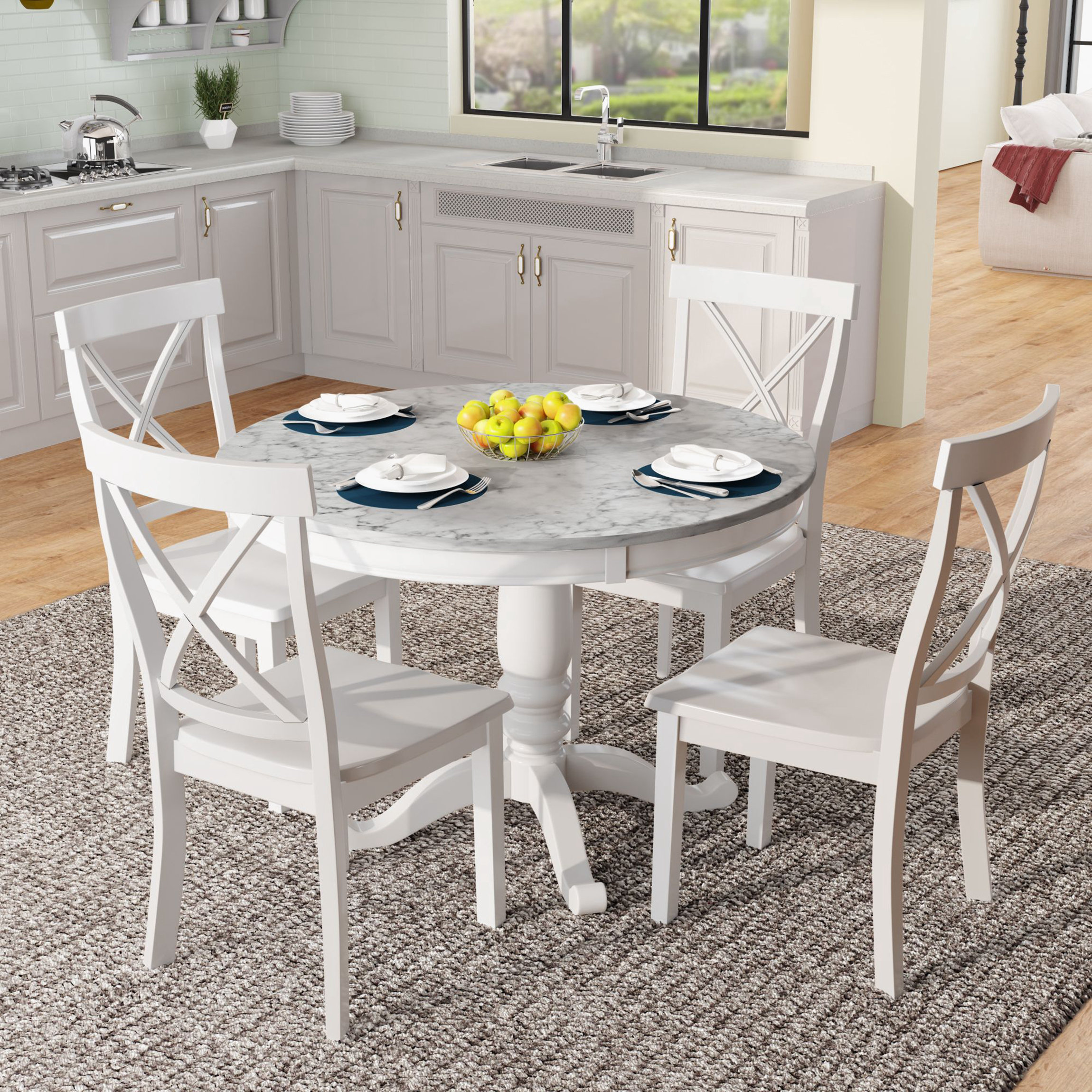 Small white kitchen best sale table and 4 chairs