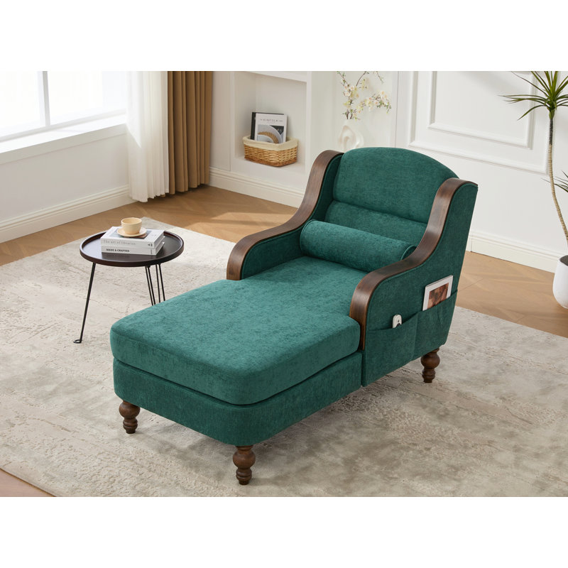 Chaise longue en chenille, Émeraude