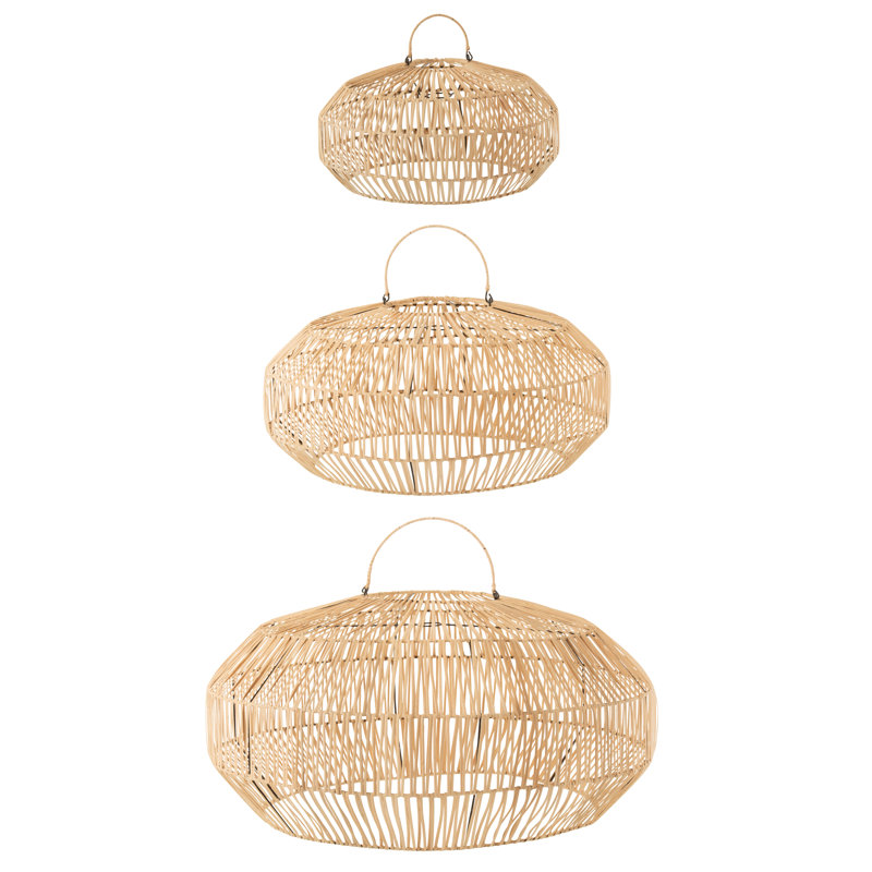 56cm H Rattan Oval Pendant Shade, Brown