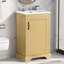 Meuble-lavabo de 20 po avec lavabo, armoire de salle de bain avec porte à fermeture douce, support de rangement et tablette réglable