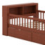 Structure de lit simple en bois avec deux tiroirs de rangement sous le lit et une barrière de sécurité à trois côtés-82006289