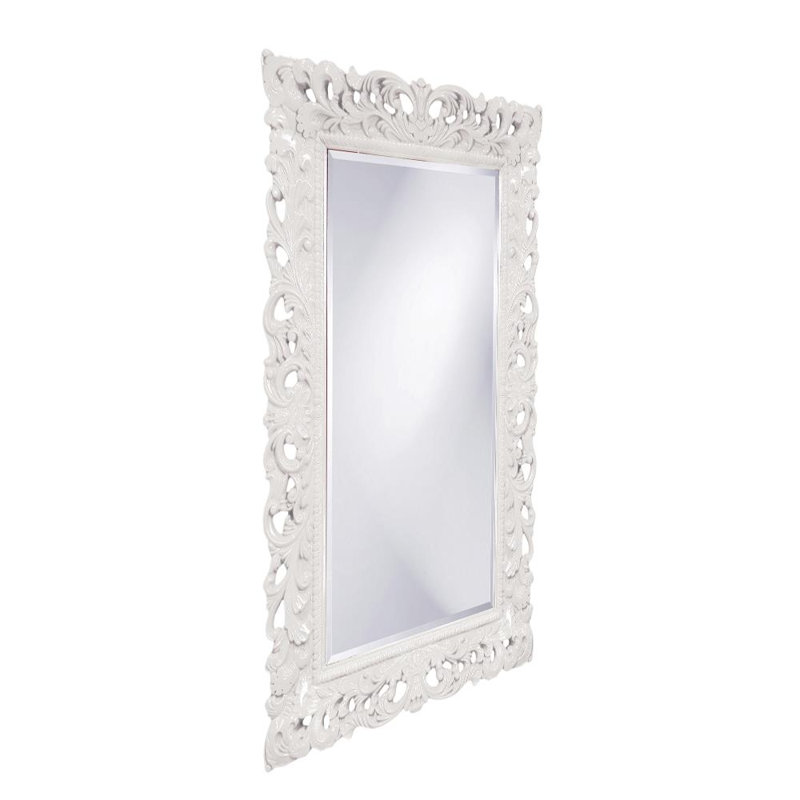 Miroir décoratif biseauté Luise, Blanc