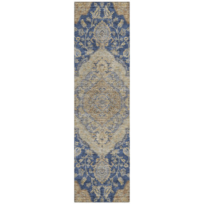 Celia Blue Washable Indoor-Outdoor Rug - 