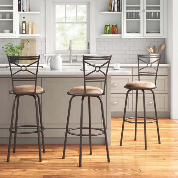 Andover Mills™ Basche Swivel Adjustable Height Bar Stool & Reviews ...