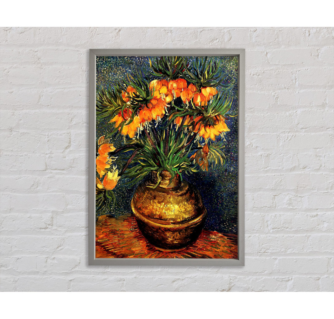 Fritillaries In A Copper Vase von Vincent Van Gogh - Einzelbildrahmen Kunstdrucke auf Leinwand