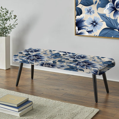 Banc rembourré floral noir Truong