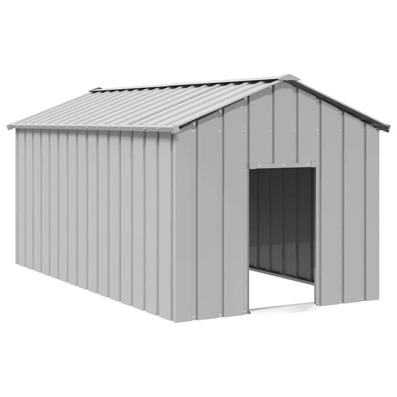 Barys Galvanised Steel Dog House, Grey, 101cm H x 114cm W x 202cm D