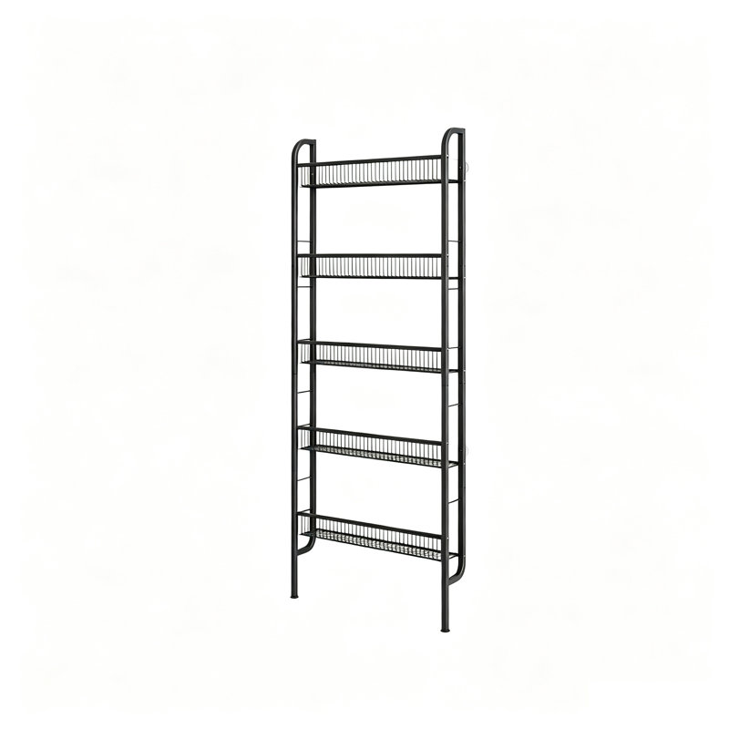 160 cm H Steel Bookcase, 160 cm H x 62 cm W x 9 cm D x, Black