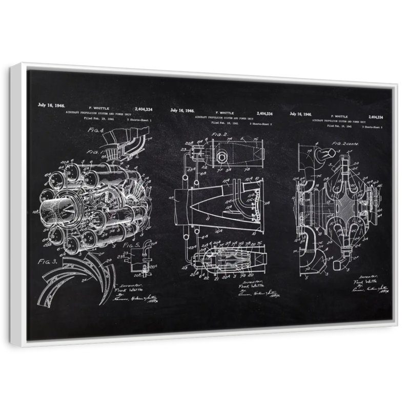 Aircraft Propulsion System And Power Unit, 46" X 31", Floating Frame White