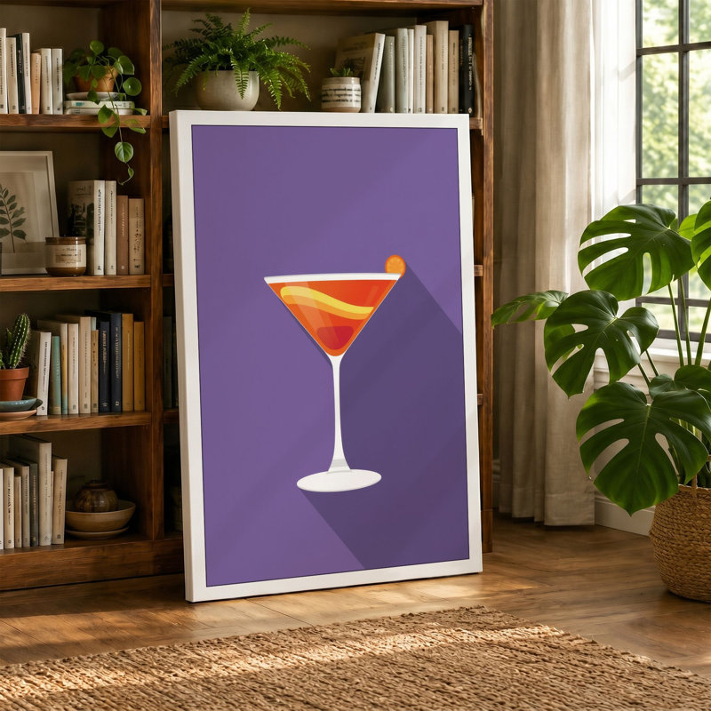 Cocktail Hour Modern - Wrapped Canvas, 30x20 - 76.2 x 50.8 cm, Cream Border