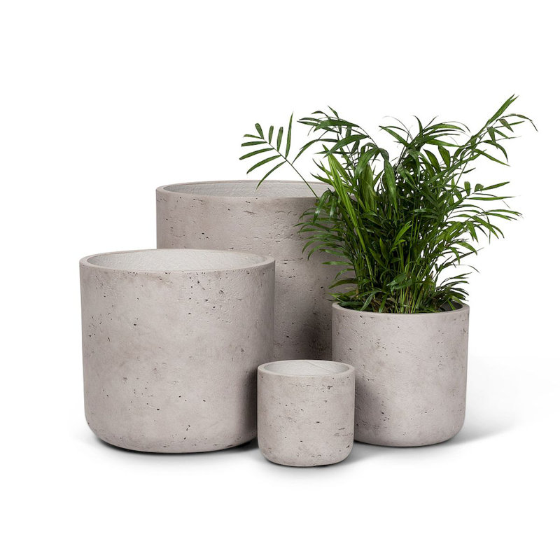 Corniche Pot Planter, Gray, 7" H x 7" W x 7" D