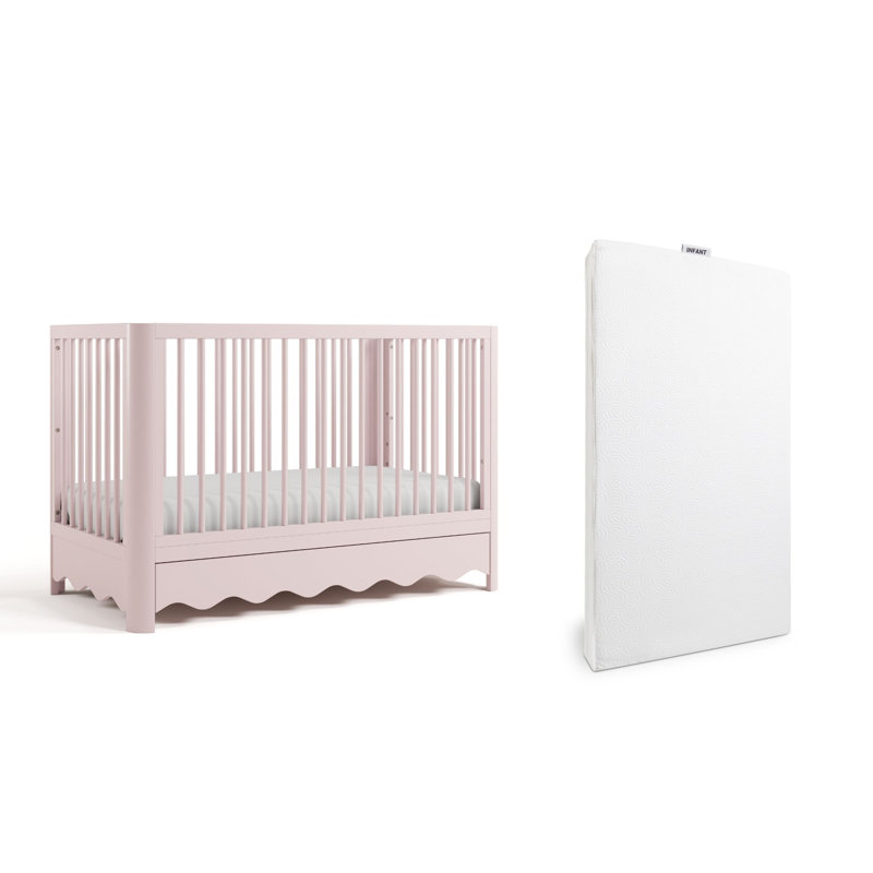Lit de bébé convertible 5-en-1 Casablanca avec matelas Casablanca, Rosé