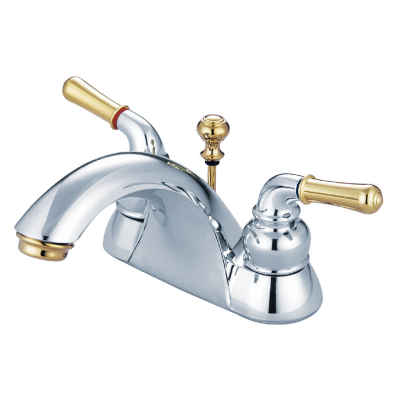 Naples Polished Chrome and Brass Centerset Bathroom Faucet
