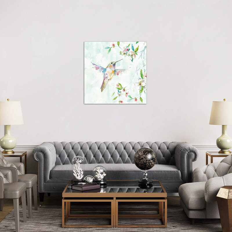 «Hummingbird I» par Carol Robinson, reproduction d'art, H 37 po x l 37 po x P 1,5 po, Toile tendue