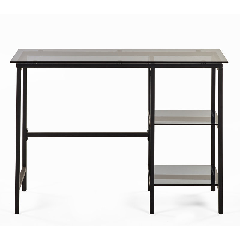 Kwanisha Glass Top Metal Base Writing Desk