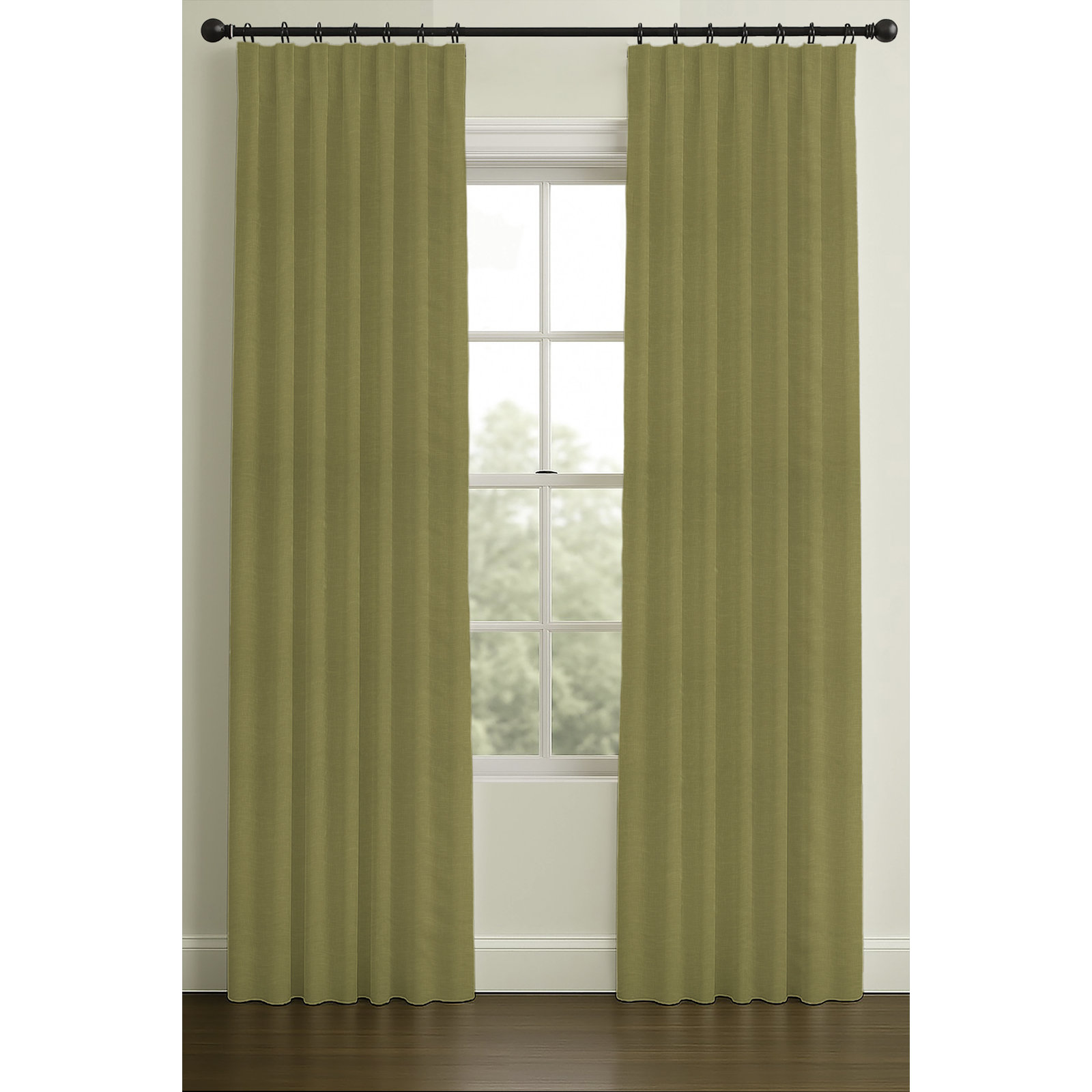 108" Rod Pocket/Back Tab Single Lining Varenna Basil, Blackout, Rod Pocket, 50" W x 96" L
