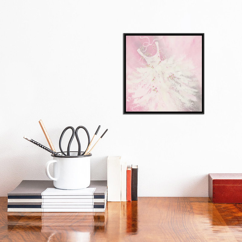 «Pink Tutu» par Ashley Bradley, reproduction d'art sur toile tendue, H 12 po x l 12 po x P 1,5 po, Toile avec cadre noir