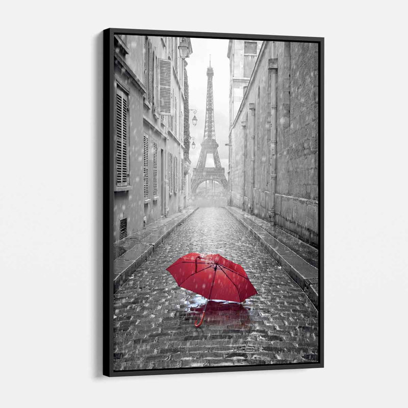 Florim Grey Paris On Canvas Photograph, H 16 po x l 12 po, Cadre noir