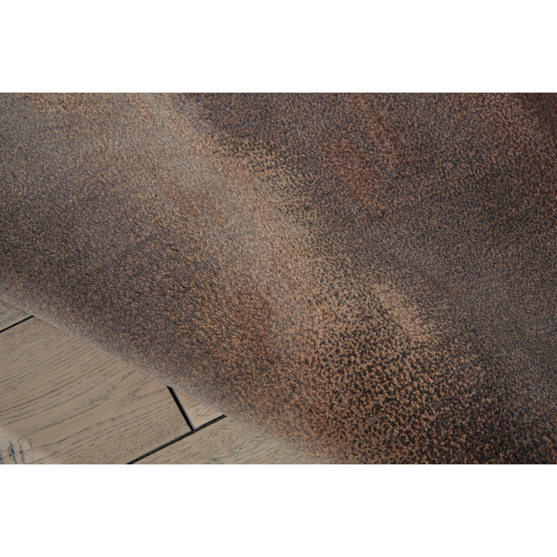 Wool Abstract Area Rug in Slate/Brown, Rectangle 3' x 5'