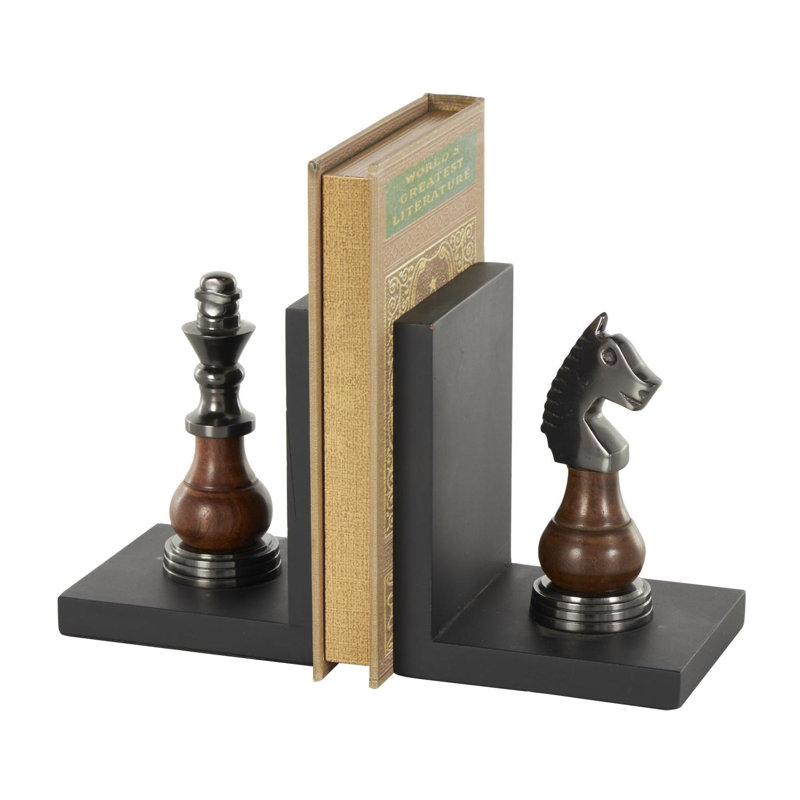 Serre-livres en métal et aluminium Cole, 4.05L x 4.6W x 5.85H