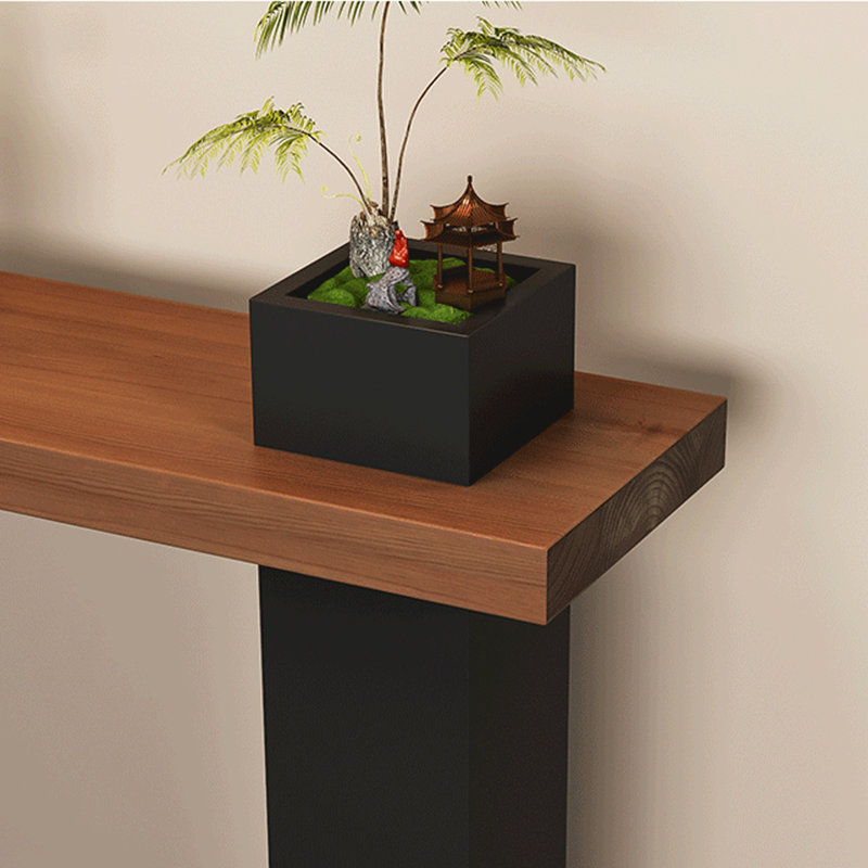 Table de couloir en pin massif de style Wabi-Sabi, H 31,5 po x l 43,3 po x P 11,8 po