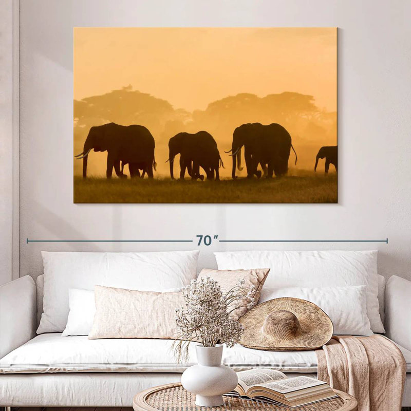 Arney African Elephants Silhouette