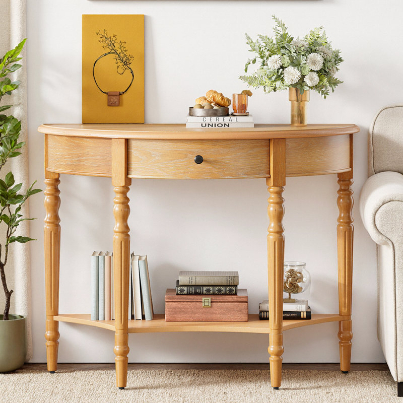 Console campagnarde avec tiroir et tablette Farmhouse, Beige