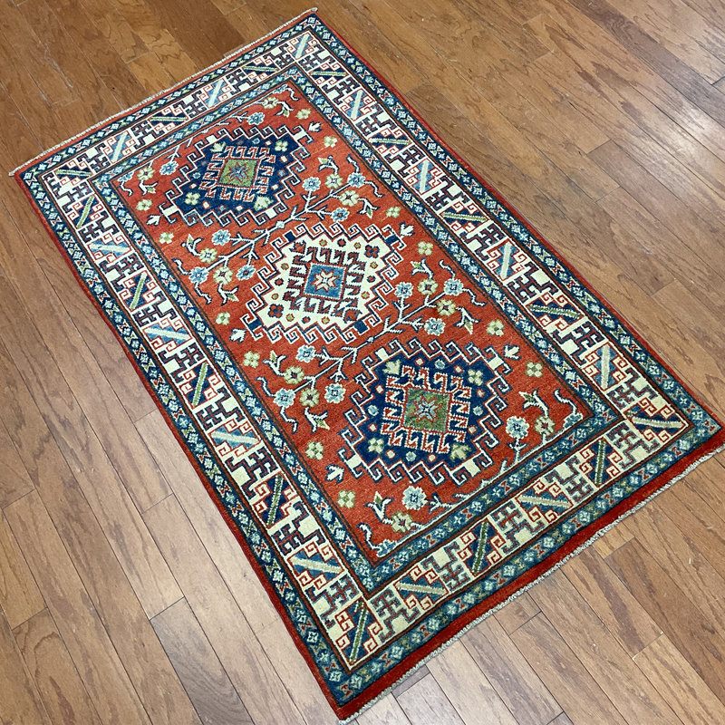  Handmade Kazak Wool Rug