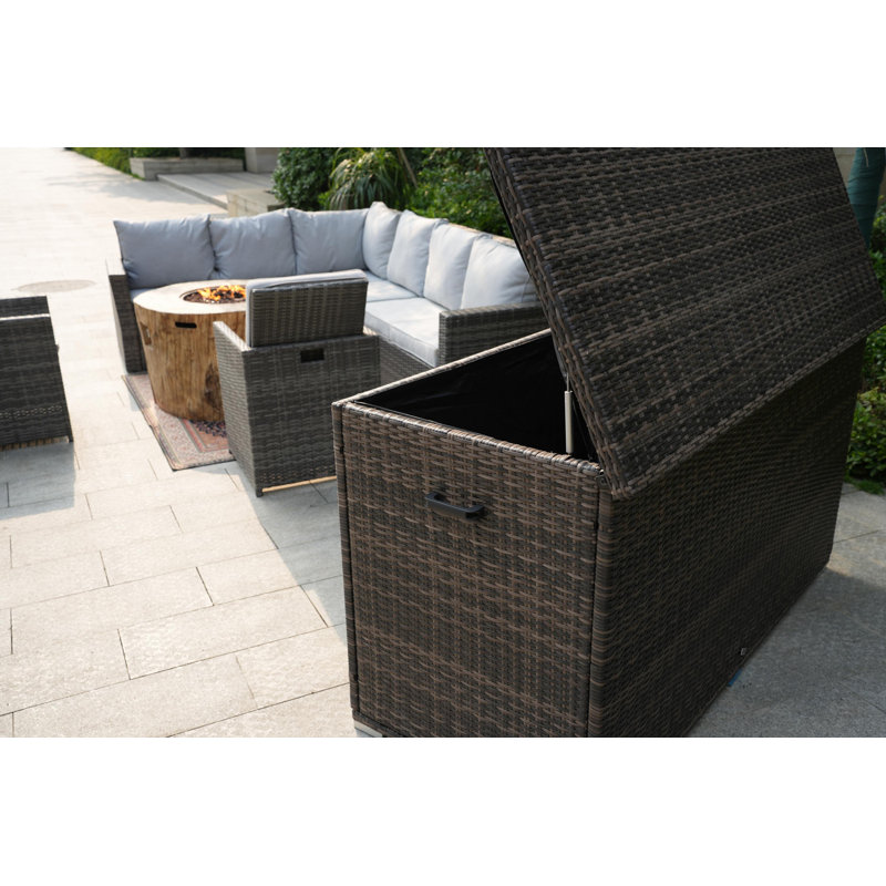 Ensemble de conversation pour 8 personnes avec coussins Charsity Wicker / Rattan