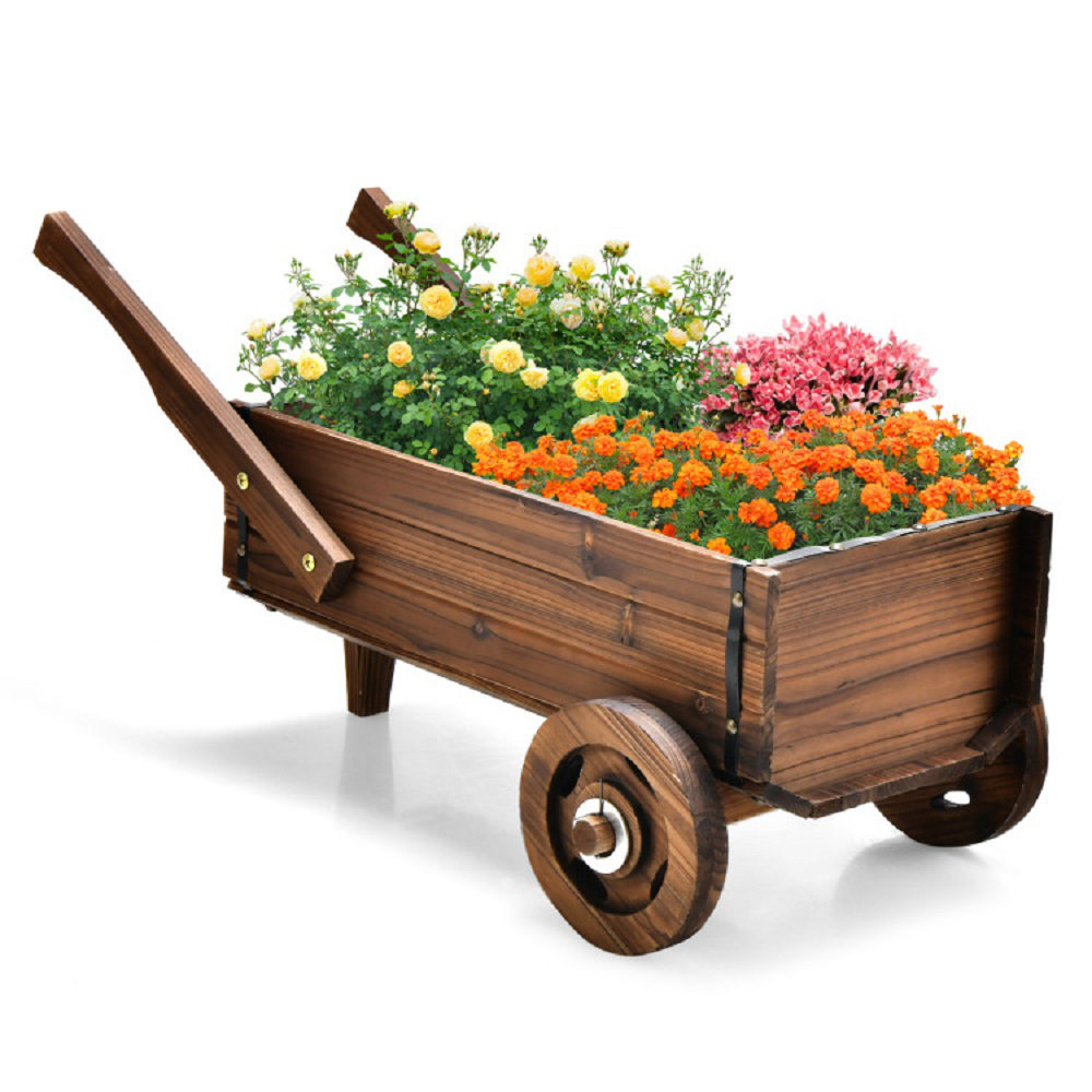Anestin Handmade Wood Wheelbarrow Planter August Grove®
