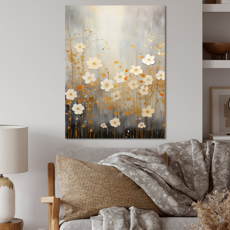 Minimalisme jaune, fleur blanche, collage I - Botanicals abstraits, art mural en métal, salon, H 40 po x l 30 po x P 1 po
