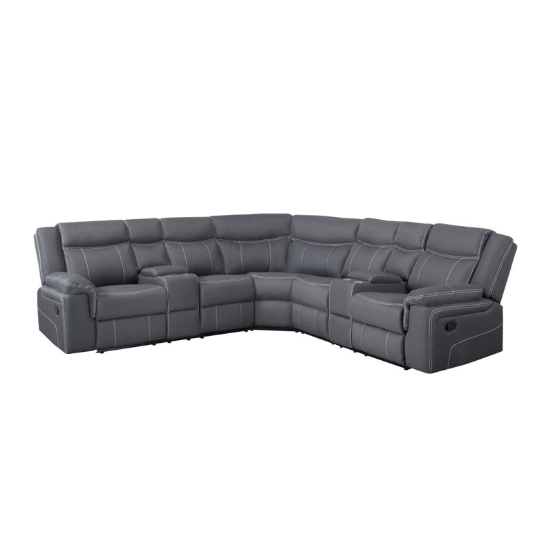Canapé modulaire inclinable manuel moderne de 109,4 po Modern, Gris