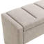 Grand tabouret de table basse avec rangement - Tissu en lin gris à couture soignée pour salon moderne-131529325