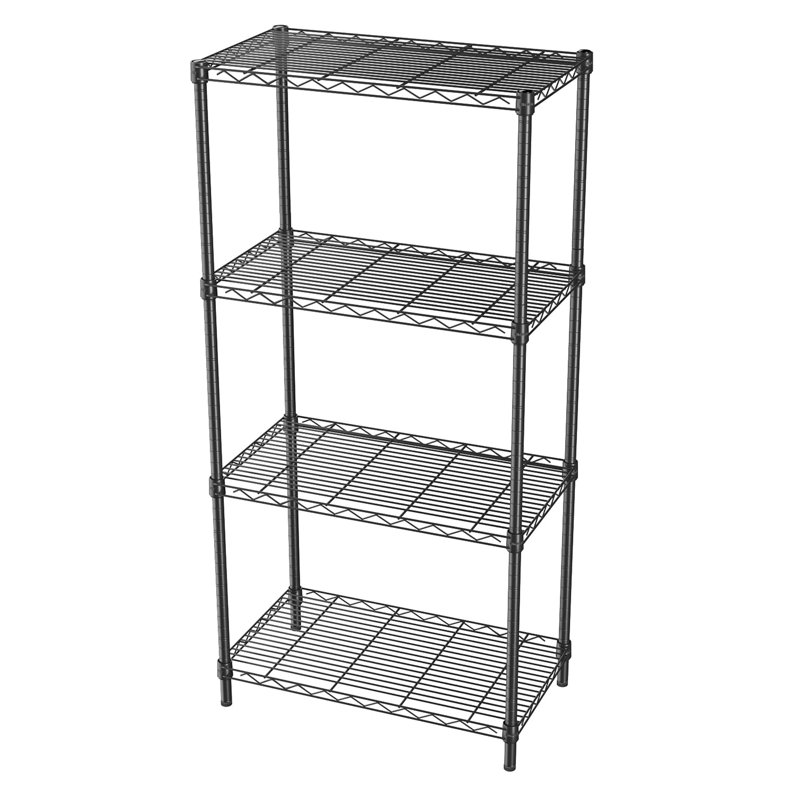 Étagère de rangement réglable à 4 tablettes (capacité de chargement de 200 livres par tablette), grille métallique en acier
