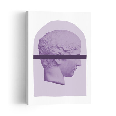 Purple Classical Head Abstract Classic Contemporary Violet Wall Art Print 1 Piece Wrapped Canvas Wall Art