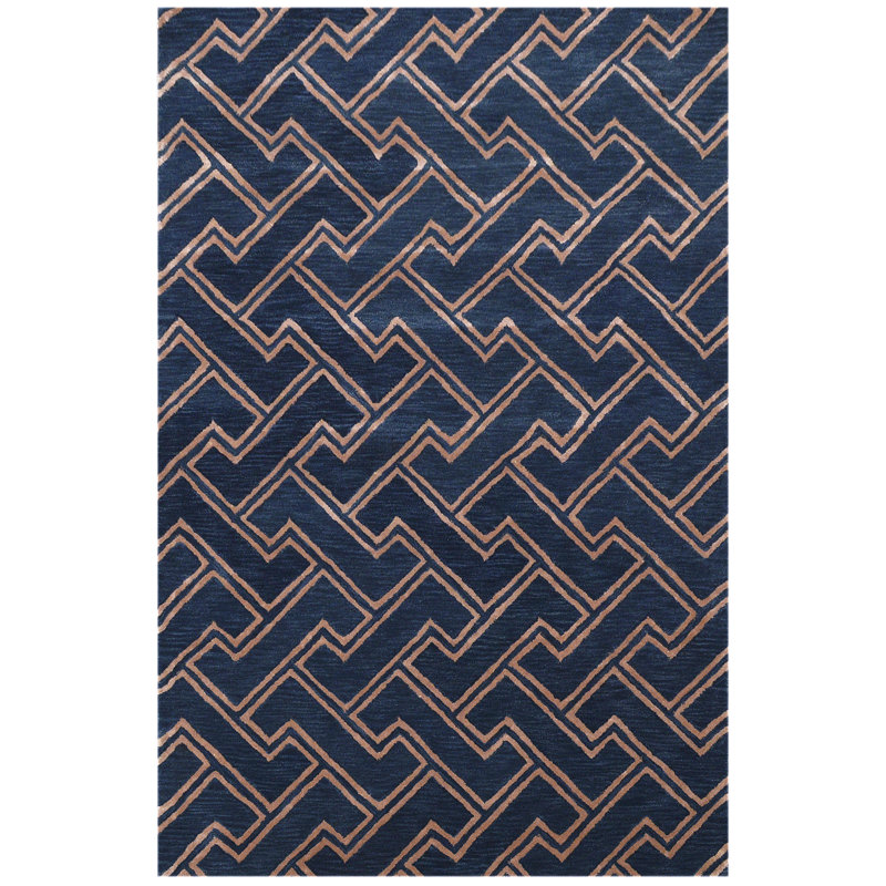 Stapple Geometric Hand Woven Area Rug, Rectangle 153 x 244cm