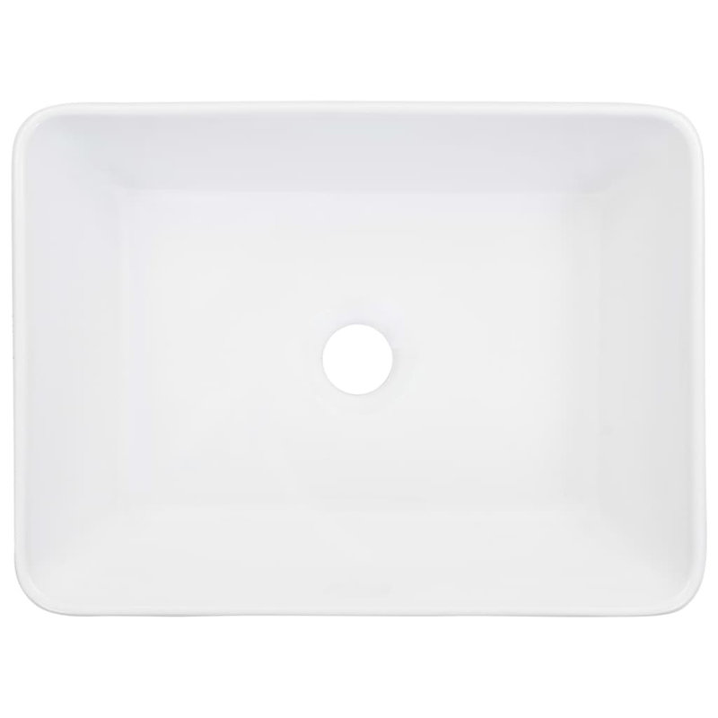Belfry Bathroom Radu Ceramic Rectangular Sink, White, 13cm H x 40cm W x 30cm D