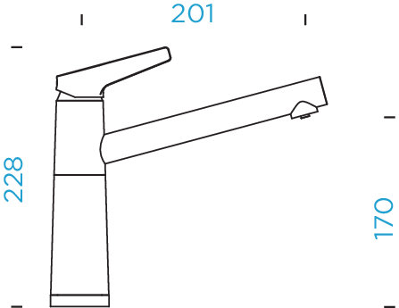 Low Pressure Single Lever Monobloc Tap, Asphalt