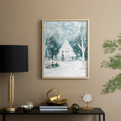 «Christmas Holiday Art DCCDXL», reproduction d'art encadrée - bois massif