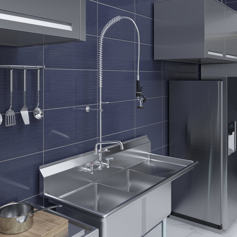 Amgood wall-mounted Pre-rinse assembly with 8 in. Centers And 12 in. Add On Faucet