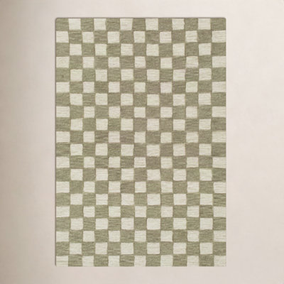 Wright Hand-Tufted Checkered Area Rug