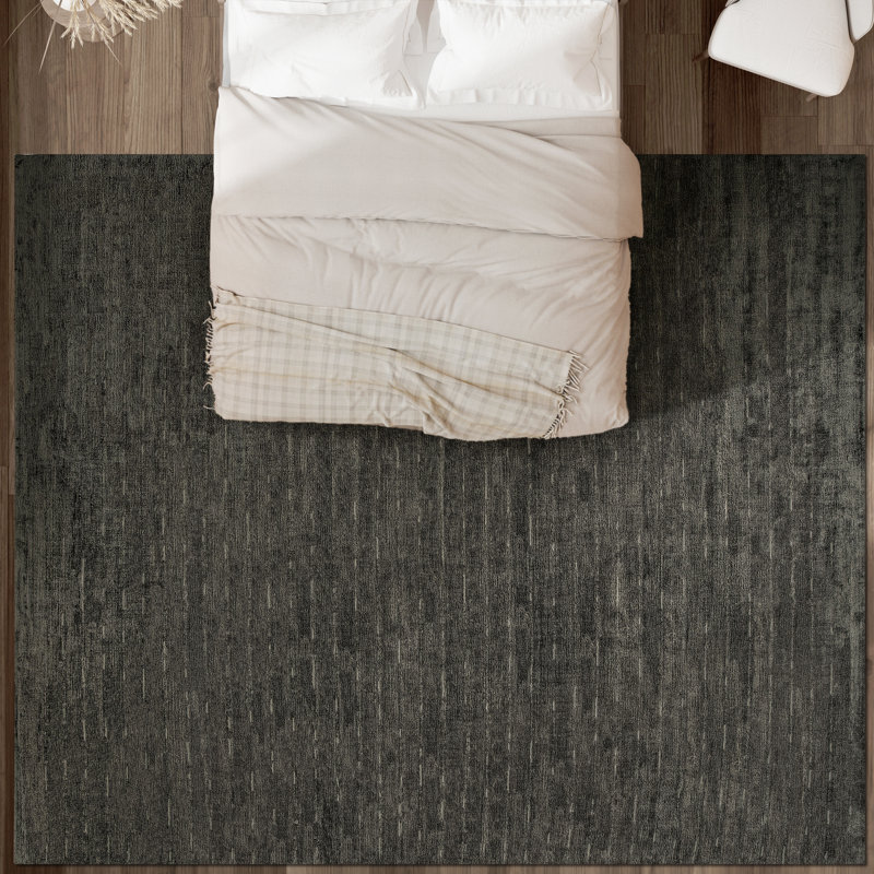 Hand Knotted Area Rug in Brown, Rectangle 8' x 10'