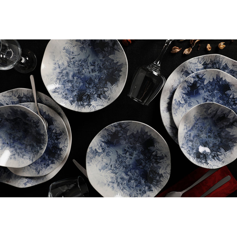 Mathew Porcelain China Dinnerware Set 24 Piece - Service for 6